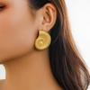 Salircon Gothic Creative Design Metal Conch Stud Earrings Punk Aesthetics Gold Color Earrings Women's Summer Beach Jewelry Gift