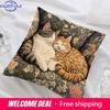 Cozy CatPrint Pillowcase Embrace Serenity with These Sleeping Kitties Sofa Cushion Cover Home Decoration D Printing