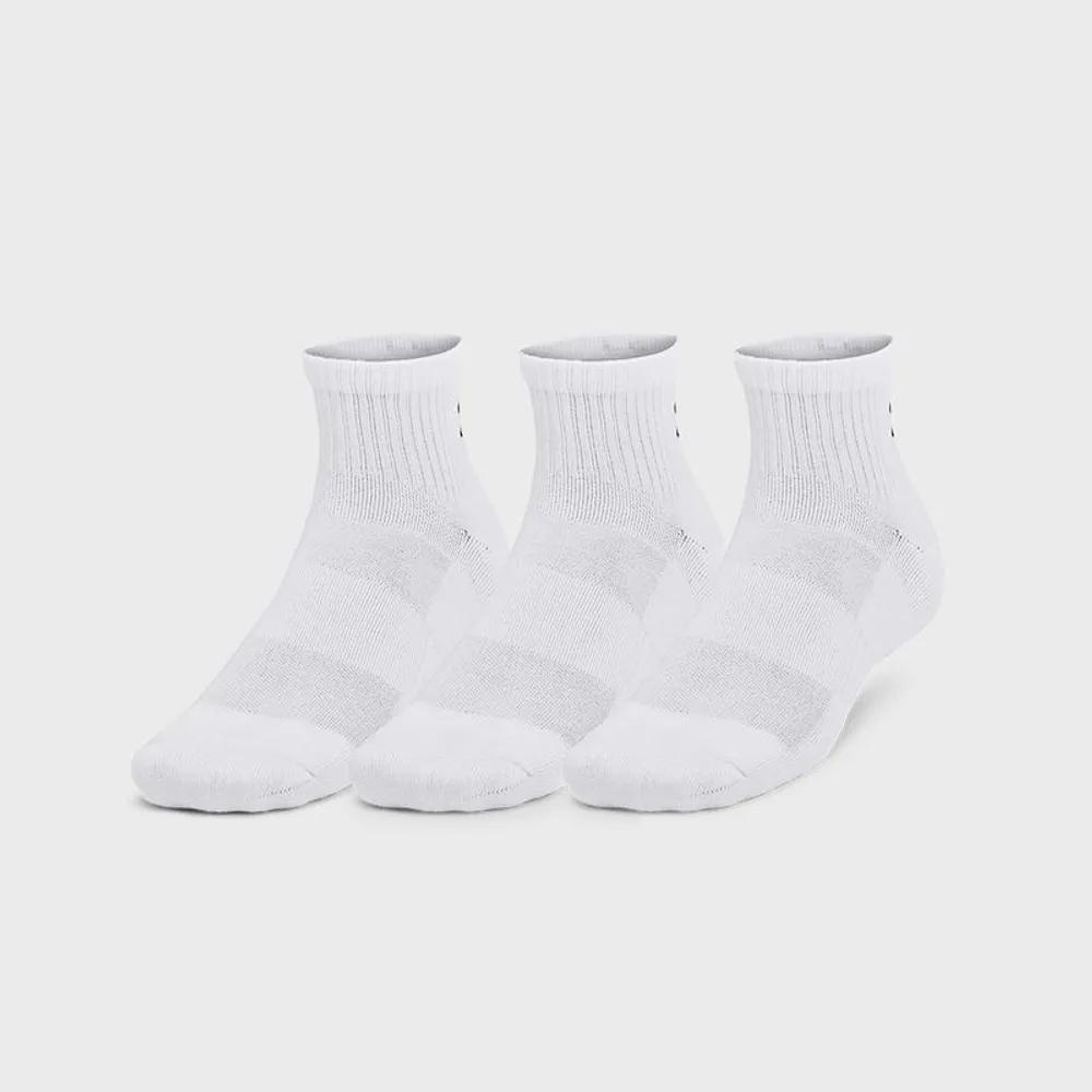 Under Armour Unisex Training Cotton Quarter Socks 3 Pairs 1386372-101 2733614 L