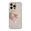 Polka Dot Bear Magnetic Snap Holder 15Promax Transparent IPhone Case 16 Applicable To 13 Anti Fall 12 Cute 11