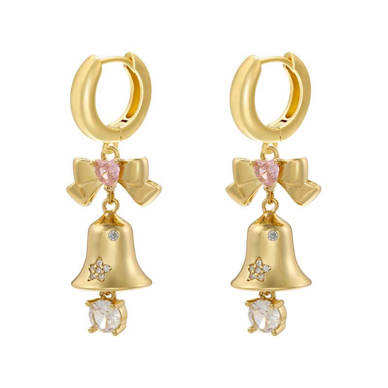Exquisite And Beautiful Santa Claus Bells Gift Bag Earrings Autumn And Winter Christmas Element Earrings Female Ve1010-1017