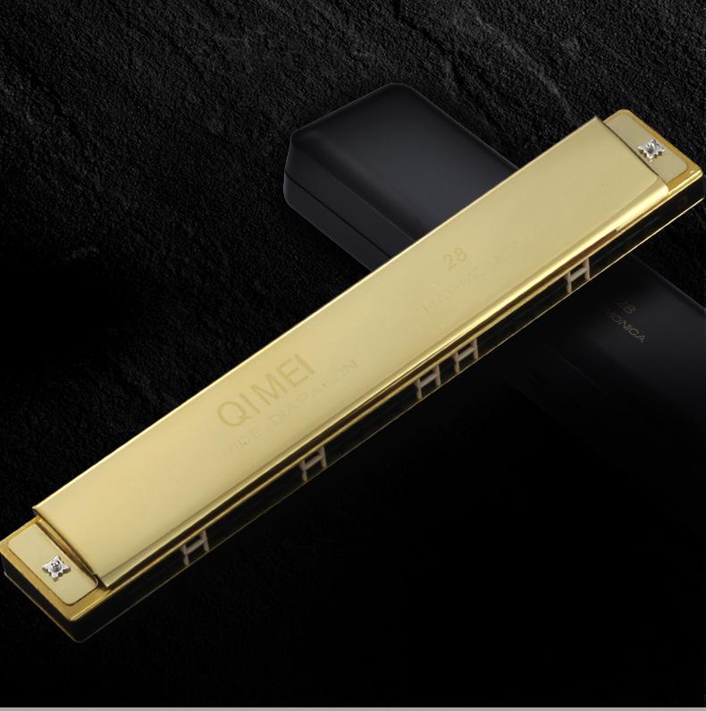 Chimei 28-Hole Wide-Range Polyphonic C Harmonica for Beginners & Professionals