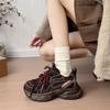 Platform shoes women's leather autumn new versatile height increase casual sports shoes niche design sense