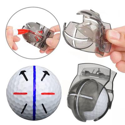 Golf Ball Line Drawing Tool Clip Triple Line Drawing Stencil Ball Liner Template Portable Golf Ball Putting Alignment Marking
