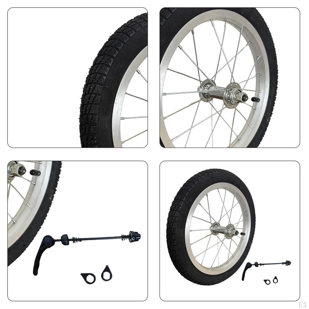 12'' Bicycle Trailer Wheel Spoke Wheels Portable Great Traction Sturdy Sports Biking Practical Heavy