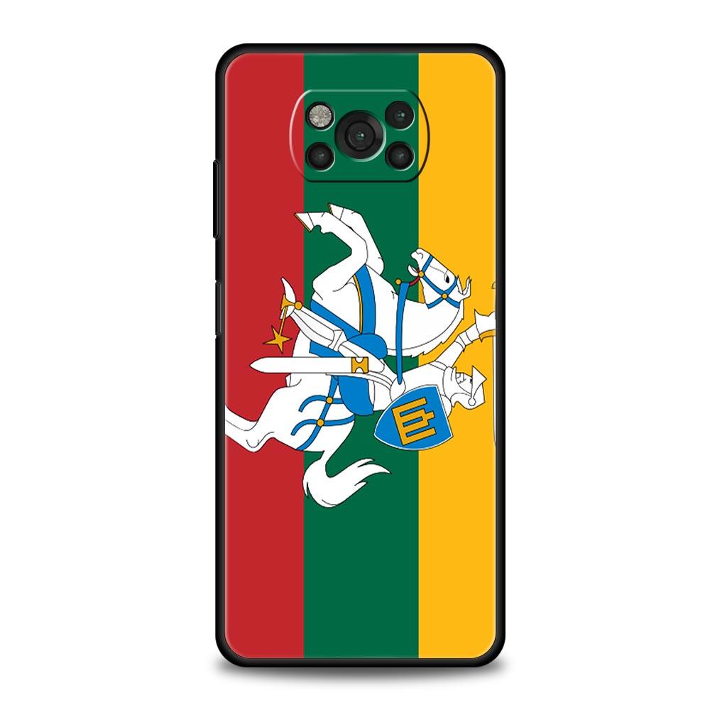 Flag of Lithuania Flag Phone Case For For Xiaomi Poco X6 X5 Pro X4 X3 NFC F5 Pro F4 F3 GT M5 M4 Pro 5G M3 C51 C50 C55 Soft Cover