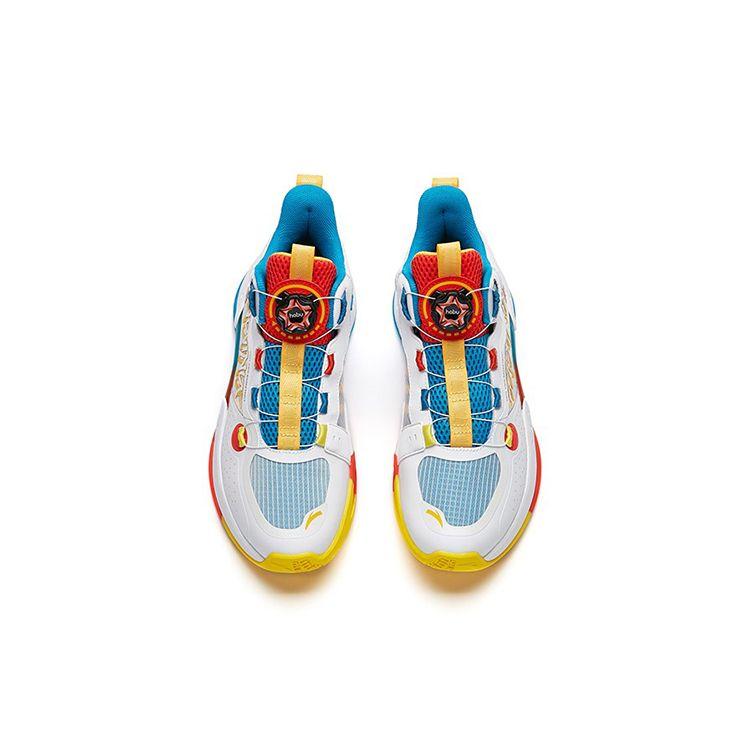Anta Youth  Shock Absorbing Non-Slip Durable High-Top Basketball Shoes Kids sneaker White Blue 312211111-4