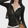2024 Slim Fit Two-Piece Look Long-Sleeve T-Shirt for Early Autumn