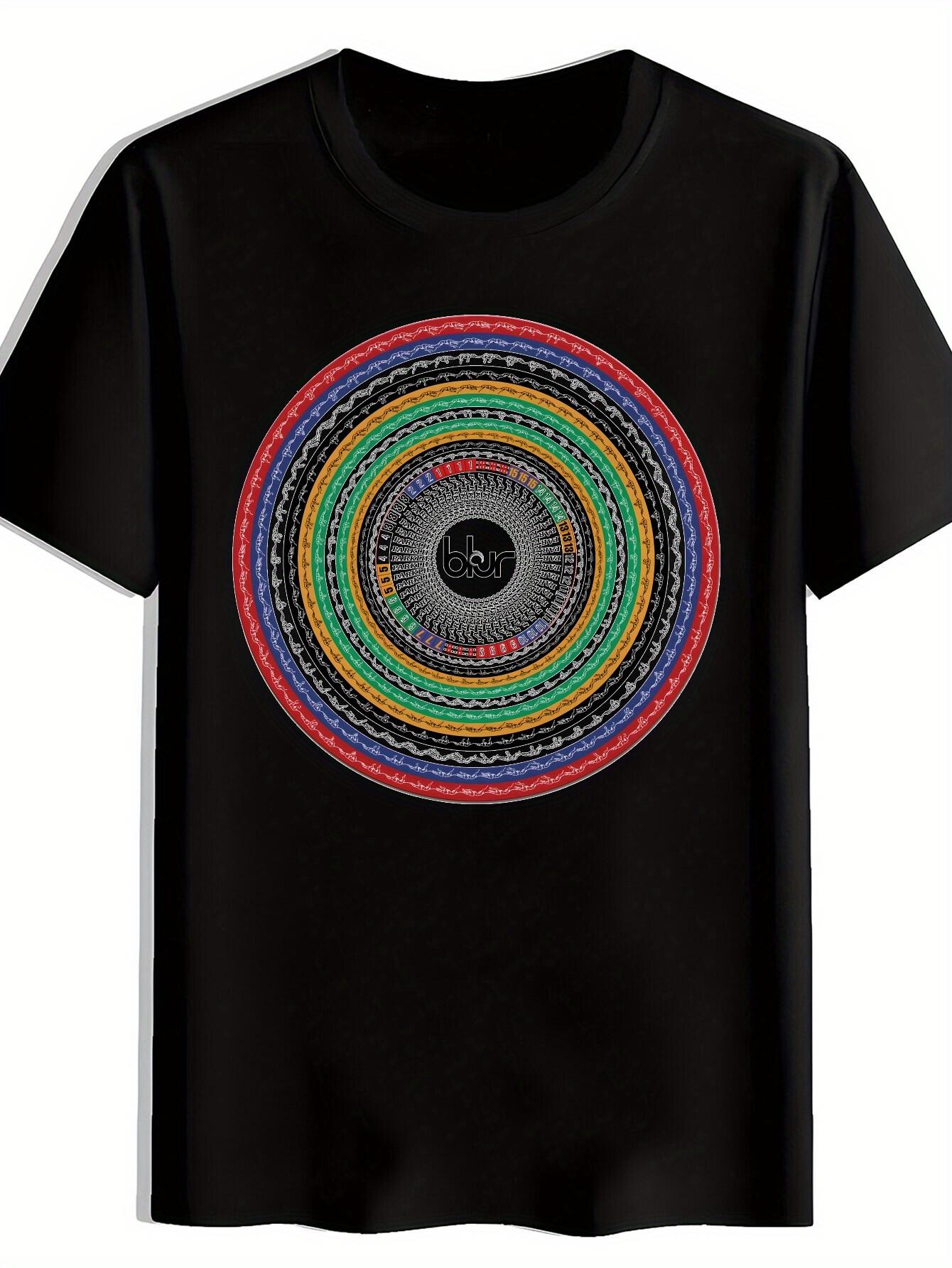 T-shirt Blur Color Stripe Print S