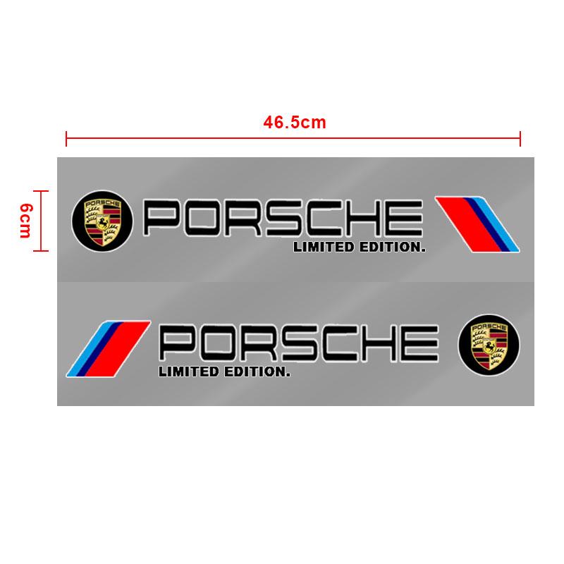 2pcs Auto Side Body Sports Sticker Decals Car 3D Stickers Car Accessories  For Porsche 911 918Spyder 928 944 968 Boxster Cayenne Macan Panamera
