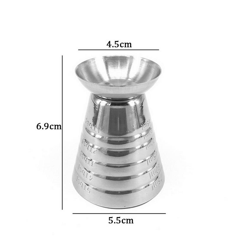 75ml Measuring Shot Cup Ounce Jigger Bar Cocktail Drink Mixer Liquor Measuring Cup Mojito Measurer Coffee Mug Stainless Steel