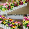 Silk & Plastic Flower Bouquet with Wooden Fence for Living Room Décor