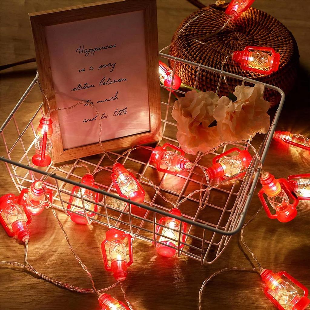 Vintage Light String Lights 10ft 20 LED Decorative Kerosene String Lights For Indoor Outdoor Patio Garden Home Holiday Camping Decoration