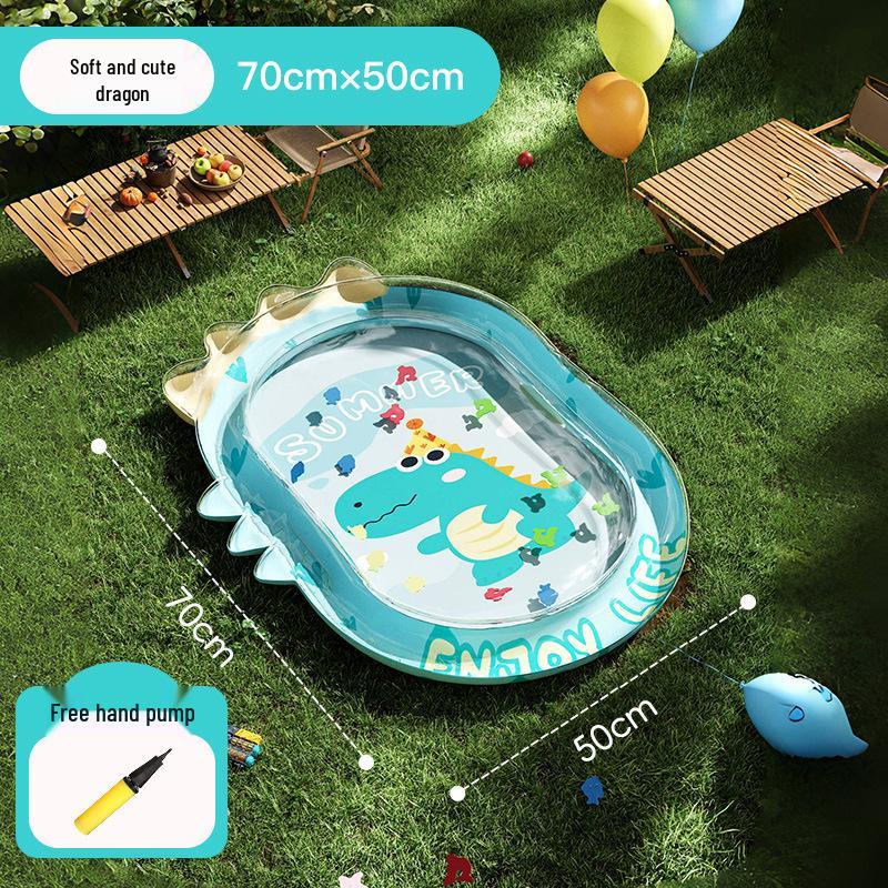 Inflatable Marine Life Water Mat for Infants & Toddlers - Cartoon PVC Crawling Mat & Seat Cushion.