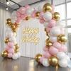 Pastel Pink Balloons Garland White Gold Latex Ballon Arch Kit Baby Shower Gender Reveal Birthday Party Wedding Decoration Globos