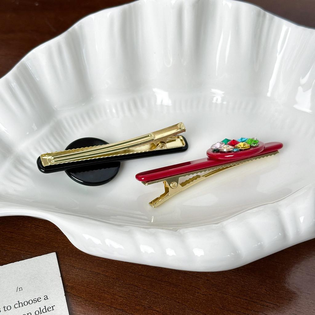 Rhinestone Premium Quality Duckbill Hair Clip In White Black Red And Coffee Dark