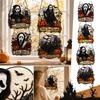Halloween Stained Glass with Face Design - Window Hanging Decoration for Home Decor