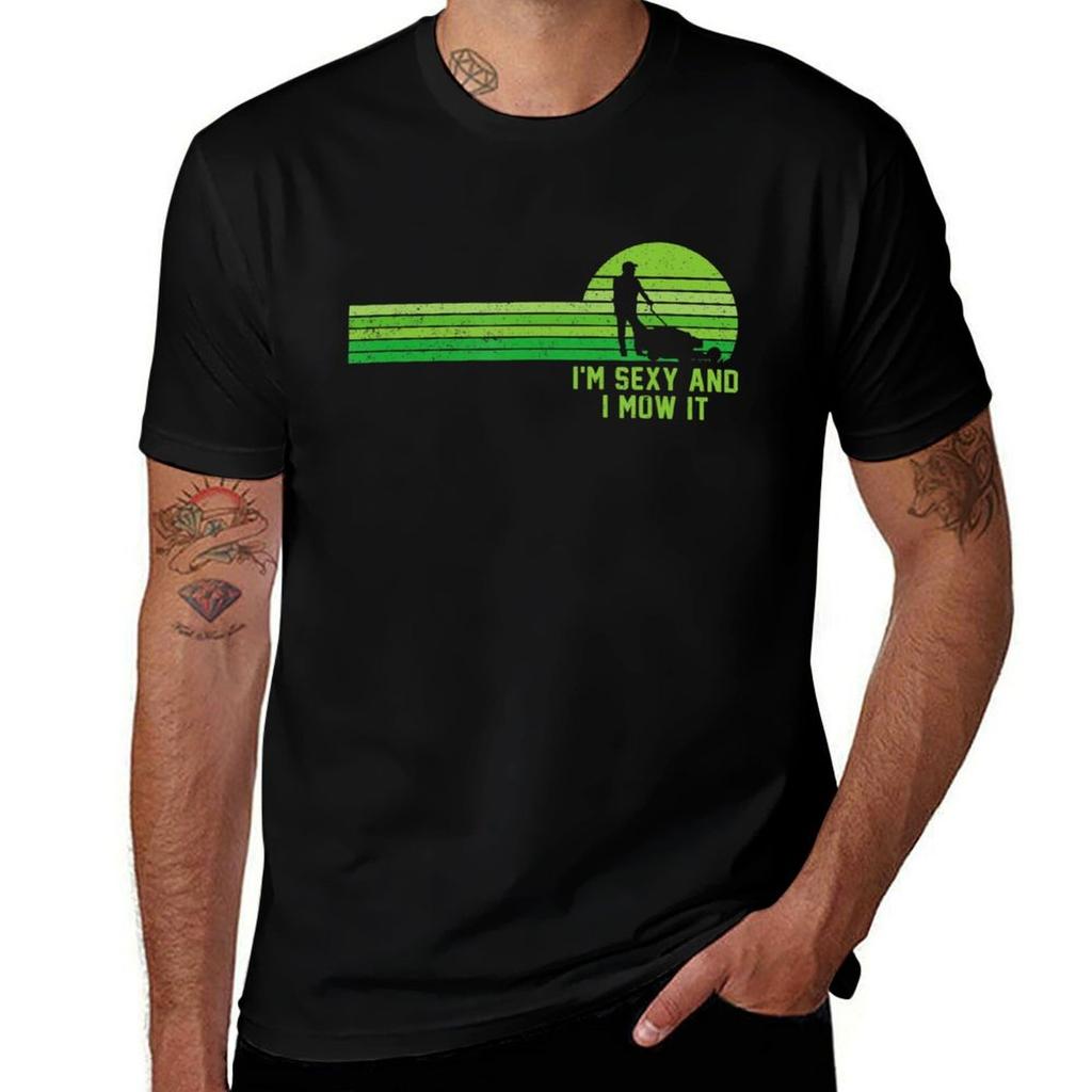 Lawn Mowing Landscaping Im Sexy And I Mow It T-Shirt Holiday Party Tee Shirt