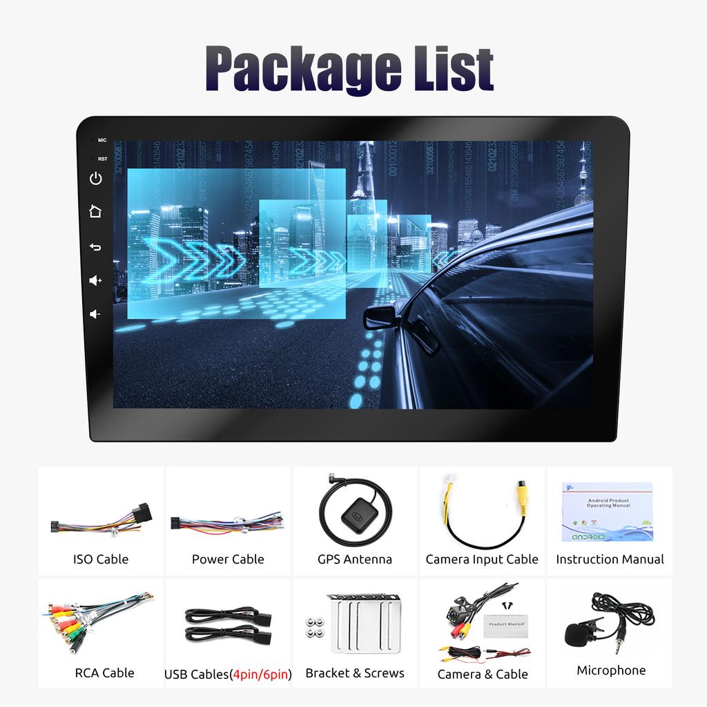ESSGOO 9" Carplay Android Auto Car Radio AM 522~1629 kHz 2Din Android 4G 64G Universal Multimedia Player Autoradio Stereo GPS