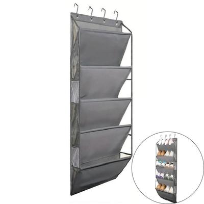 5 Tier Over Door Shoe Organizer Large Capacity Deep Pockets Hanging Shoe Rack Fit 10 Pairs Shoe Sideband Pocket Door Shoe Holder