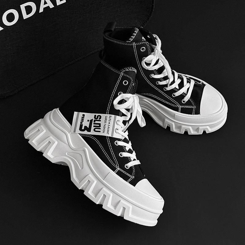 Shoes New Shoes Platform Canvas Shoes Bag Head Leisure Sports High Top Trendy Shoes European Size Large Size Women's Shoes