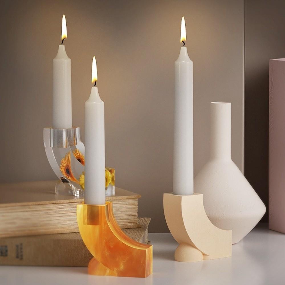 Geometric Candle Holder Mold Handmade Gypsum Platform Mold Candlestick Mould  DIY Craft Making