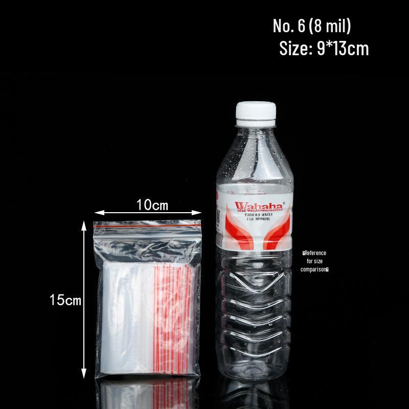 Red Edge Self-Sealing Transparent PE Plastic Bags for Clothing, Nuts, Toys, and Socks.