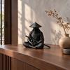 Tea Room Zen Decoration Japanese Samurai Warrior Statue, 3D Printed Ninjas Figurine, Sit in Meditation Entrance Hall Statuette Sculpture for
