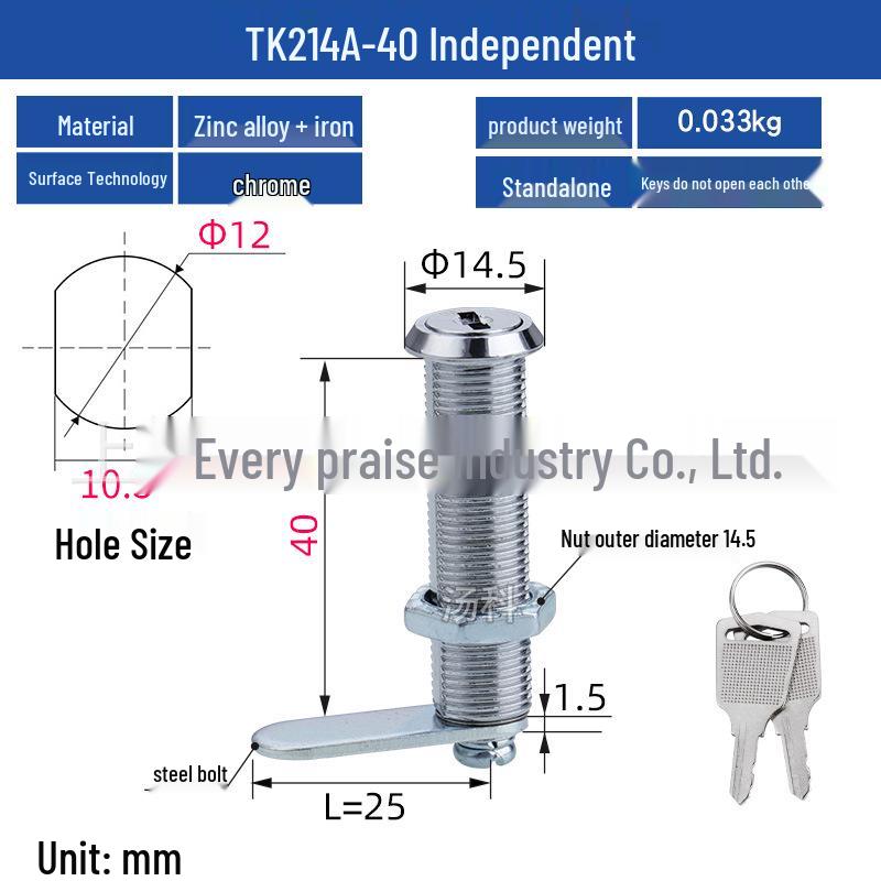 Mini Round 12mm Cam Lock for Jewelry Display, Instrument Cabinet, Light Box, or Miniature Doors