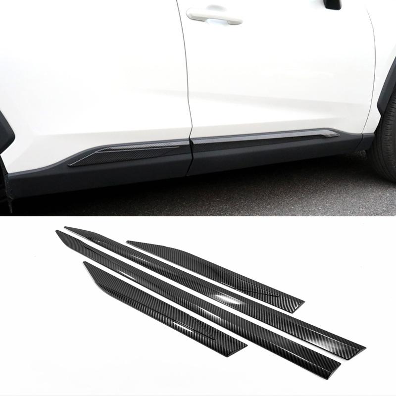 For Toyota RAV4 RAV 4 XA50 - Hybrid ABS Carbon Fiber Car Side Door Body Molding anti-scratch Protector Side Strips Trim