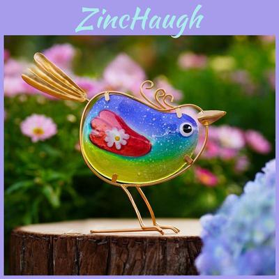 Glass Bird Garden Decor Painted Finish For Gift Giving And Home Decor