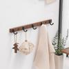 Black/White Aluminum Bathroom Hook Walnut Wall-mounted Clothes Hanger Coat Hat Hook Shower Room Storage Hooks Bedroom Hooks