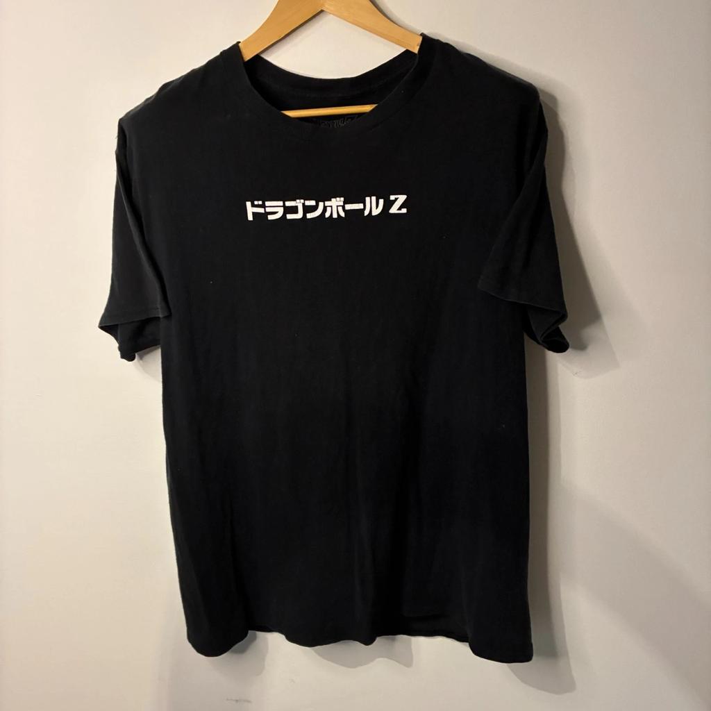 Dragon Ball Z Shirt Mens Small Black Oversized Double-Sided Son Goku and Vegeta