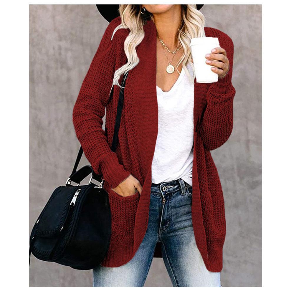 Herbst Winter Damen Langer Mantel Pullover Pull Femme Locker Gestrickt Damen Oberbekleidung Strickjacke Jacke Pullover Frau Kleidung