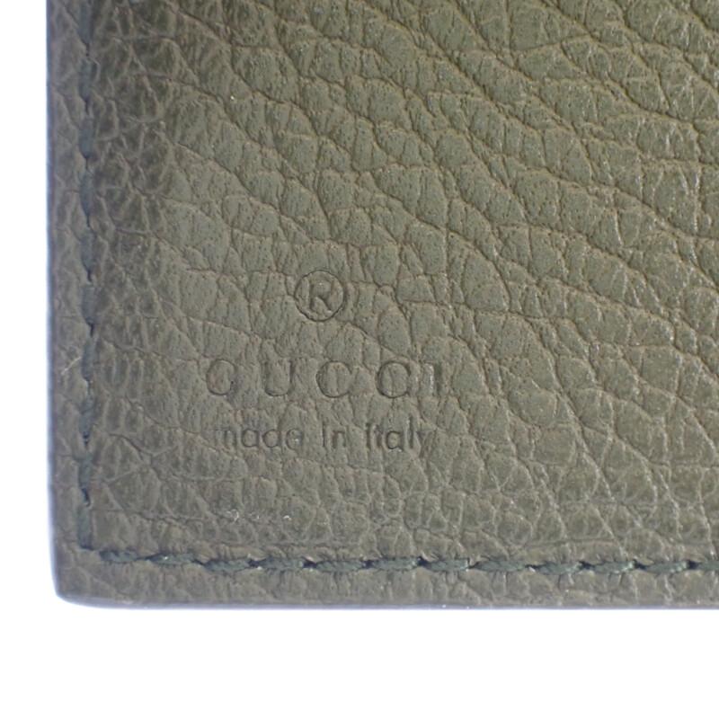 Gucci 7316940E8IG3352 Tri-fold Wallet Khaki Calfskin Mens