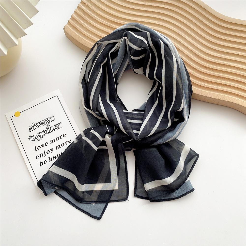 Eșarfă de mătase cu textură simplă decorativă, stil nou pentru femei, primăvară și toamnă, modă de vară, eșarfă versatilă, eșarfă de lucru