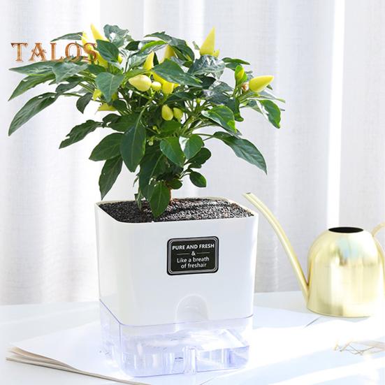 Self Watering Plant Pot with Drainage Holes High Strength Reusable Easy Care Visible Reservoir Indoor Outdoor Planter Pot Flower Vase