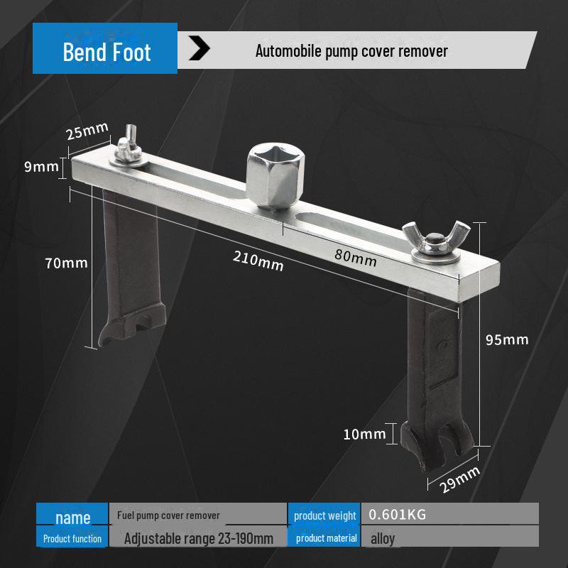 Adjustable Universal Fuel Pump Cap Wrench with Right Angle and Claw Design