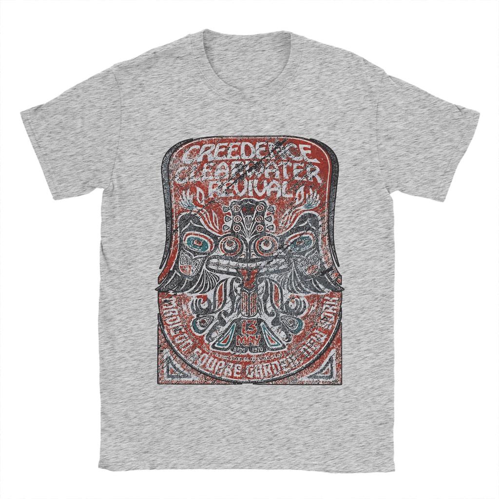 Creedence Clearwater Revivals T Shirts Men Cotton Humorous T-Shirt Round Neck 80s Tees Short Sleeve Tops Graphic