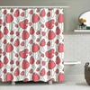 Red Mushroom Pattern Shower Curtain Cute Unique Decor For Your Bathroom