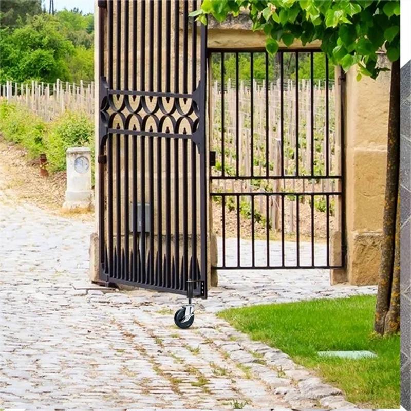 Portable Sturdy Rubber Gate Wheel 360 Degree Rotation for Farm Fence Garden and Wood Gate Spring Loaded Casters Set
