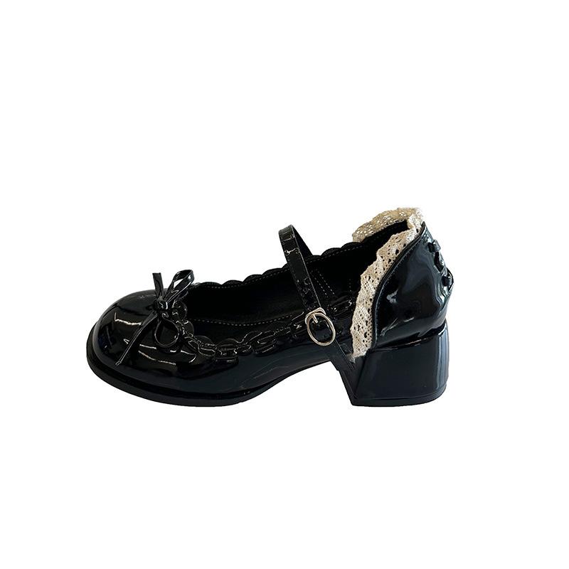 French Bow Jk Mary Jane Shoes Women's 2025 New Summer Versatile Small Height Increase Light Mouth High Heel Single Shoes