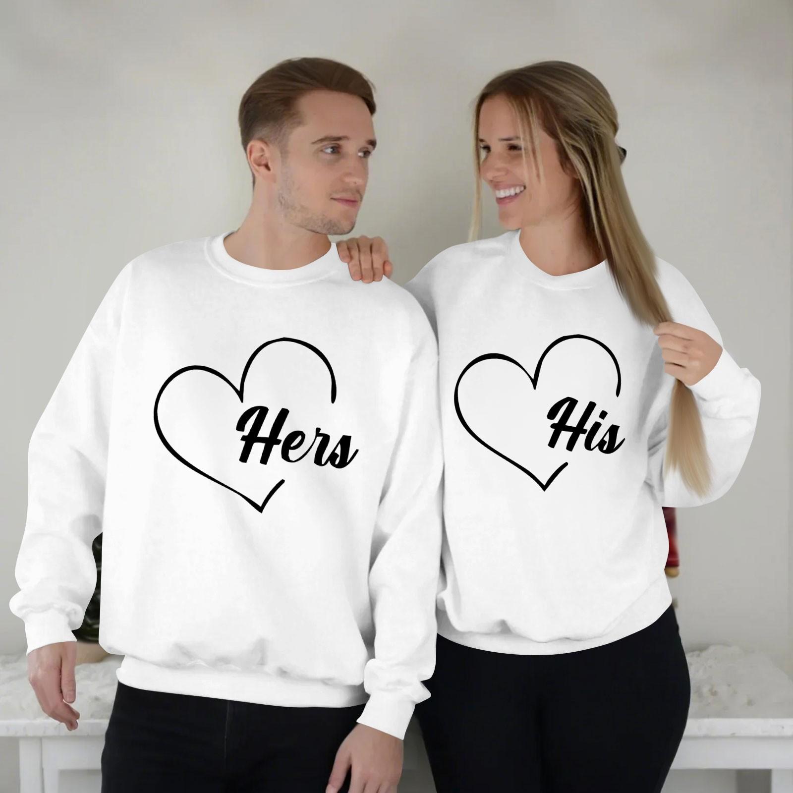 

Женский топ с круглым вырезом и длинными рукавами, пуловер с принтом ко Дню святого Валентина, парная толстовка XL белый