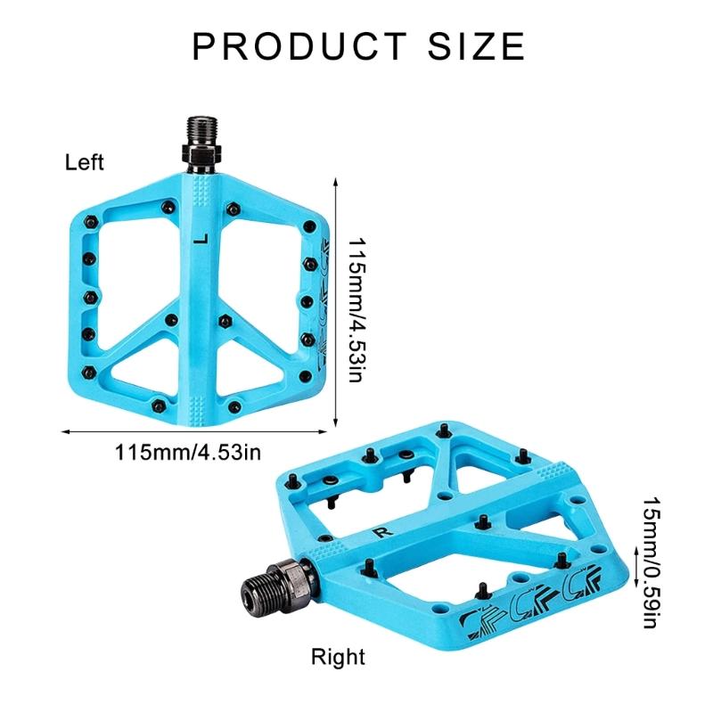 1 Paar Mountainbike-Flachpedale, Breite Antirutsch-Nylonpedale mit 9/16 Zoll gedichtetem Lager, breite Standfläche für Radfahren