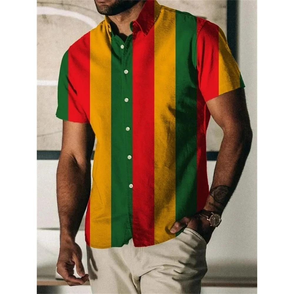 Rainbow 3D Print Unisex Hawaiian Shirt Short Sleeve