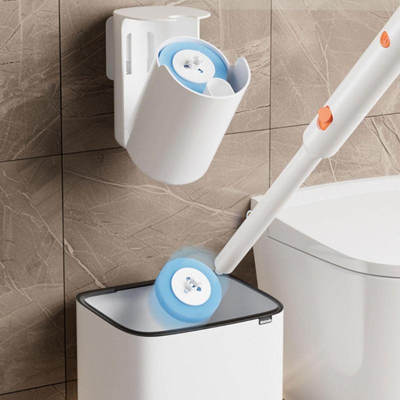 Automatic Spin Toilet Scrubber Motorized Toilet Brush Wall Mounted Design Replaceable Brush Head for Deep Cleaning