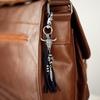 Elegant Cow Head Horseshoe Keychain Adorned With Delicate Leaves Bull Head And Stylish Fringes For Daily Use