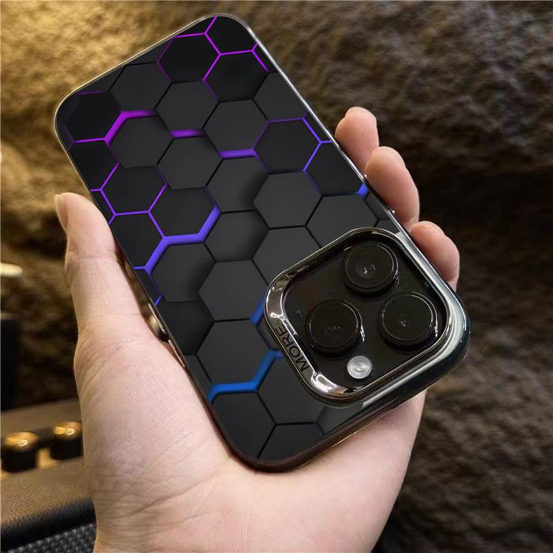 Fashion Honeycomb Building Block IMD Phone Case For  Redmi Note 13 12 11 10 Pro Plus 12S 11S Redmi 12 4G 13C Back Cover