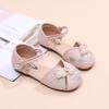 Kids Chinese Style Floral Embroidered Pearl Ankle Strap Sandals