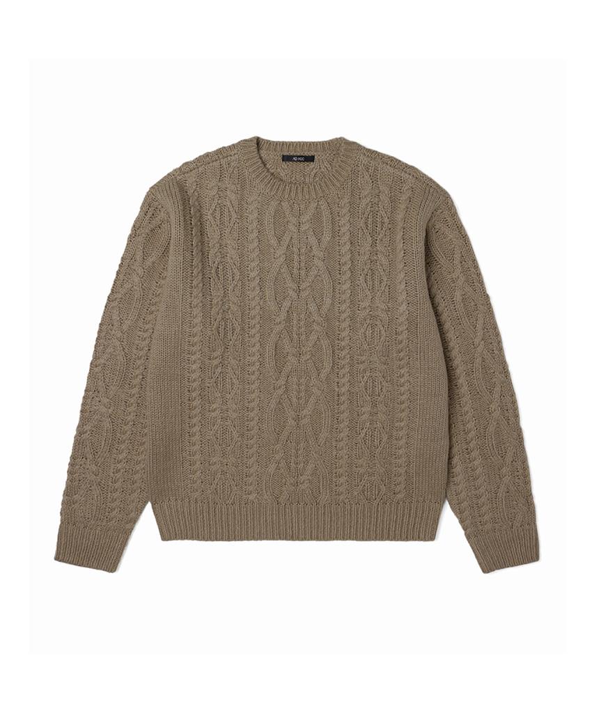 ADHOC Unisex Cable Pullover (Lt-Beige) (Hzalk82-23)